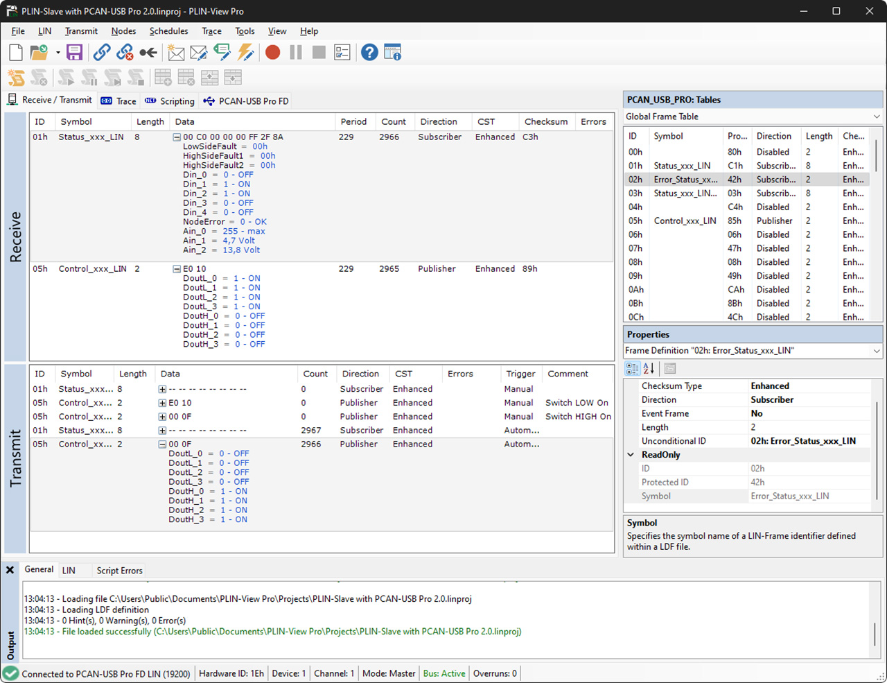 Capture du logiciel PLIN-View Pro
